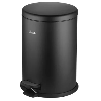 سطل پدالی 25 لیتری تمام مشکی درب آرام بند